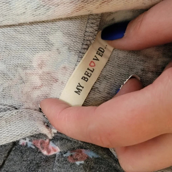 WOMENS Oversized Loose Relaxed Off the Shoulder Fit Floral Tunic Top Casual Sz L - Picture 5 of 6